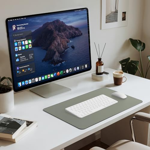 Jotsome Leather Desk Pad Mat, Non-Slip Desk Blotter Pad - Desk Protector for Office, Home, Lap Desk, Laptop, and Desktop - color: Sage, size: 17" x 12"