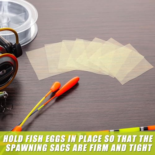 100 Pcs Fishing Soft Spawn Net 3 x 3 Inch Catfish Bait Holder Netting Square Spawn Sack Mesh for Salmon Roe Bags Fishing Bait Accessories - color: chartreuse