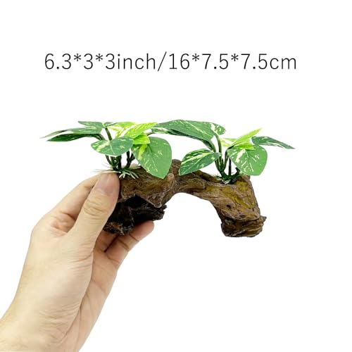 Fish Tank Decorations Aquarium Decor Ornaments Betta Silk Leaf pad Hammock Artifical Driftwood Cave Goldfish Bowl Accessories (Type-D) - color: Type-d