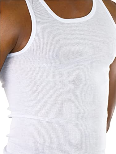 ToBeInStyle Men's Slim Fit Cotton Blend Solid Color Scoop Neck Tank Tops - color: 3-pack: White, size: X-Large
