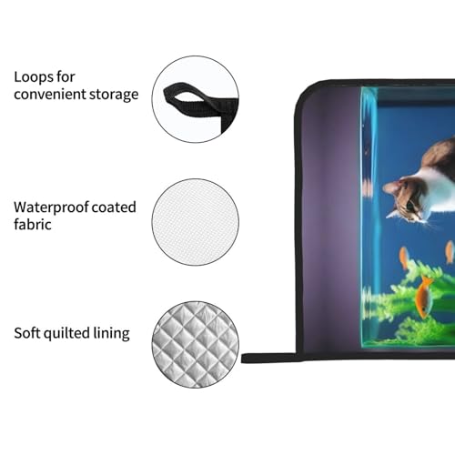 Cat in Aquarium Square Insulated Pot Mats Set of 2 Anti-Scald Heat Insulation BBQ & Microwave Use, Perfect for Home Chefs