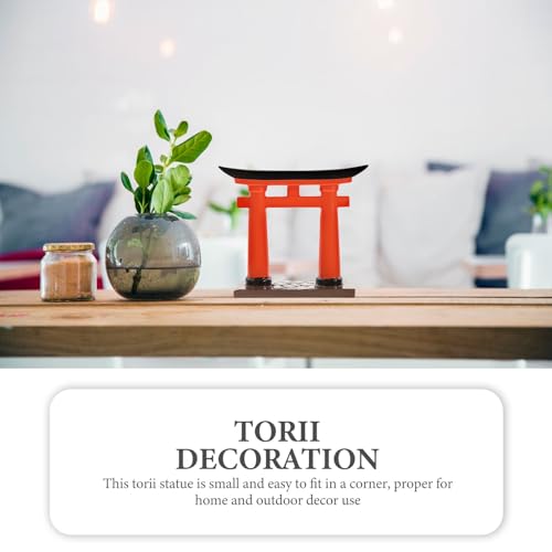 STOBOK Japanese Torii Gate Miniature Shrine Fairy Gardens Decor Zen Garden Japan Torii Gate Prop Altar Shelf Bridge Landscape Ornament for Aquarium Fish Tank Decor