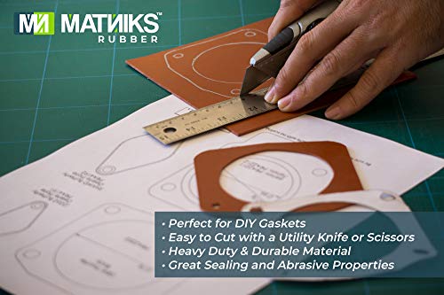 MATNIKS Neoprene Rubber Sheet, Heavy Duty, High Grade 60A, Black, 12x12-Inch by 1/4-inch Thick (+/- 5%) for Plumbing, Gaskets DIY Material, Supports, Leveling, Sealing, Protection, Abrasion, Flooring - size: 1/4-inch by 12in x 12in