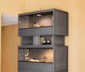 New Age Pet ECOFLEX Two Large Reptile Enclosures with Matching Stacker Combo Set in Grey - color: Grey, size: Large