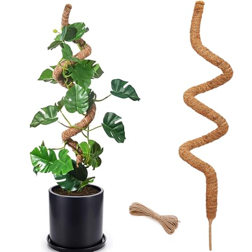 Moss Pole for Plants Monstera, 59 Inch Tall Bendable Moss Poles for Climbing Plants Indoor, Large Handmade Plant Pole Sticks, Coco Coir Plant Support Stakes for Potted Plants, Pothos - color: 59 Inch