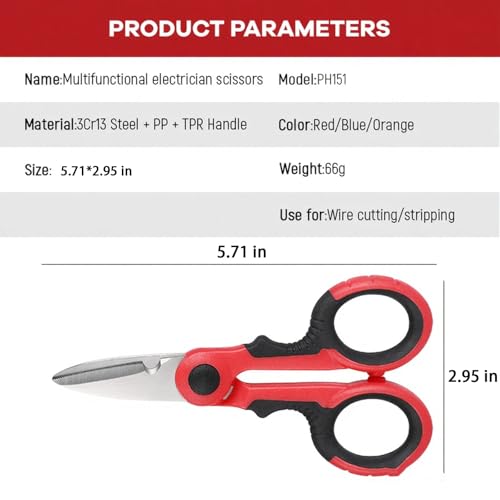 Phantom 5.71-Inch Stainless Steel Fishing Line Scissors with Non-Slip Grip and Protective Casing for Braided Line