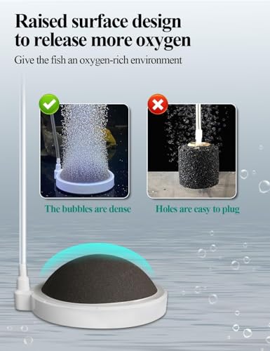 UPETTOOLS Aquarium Air Stone Fish Tank Bubbler Small Nano Air Bubble Stone Super-High Dissolved Oxygen Diffuser Makes Super Tiny Bubbles 4 Inch - size: 4 Inch