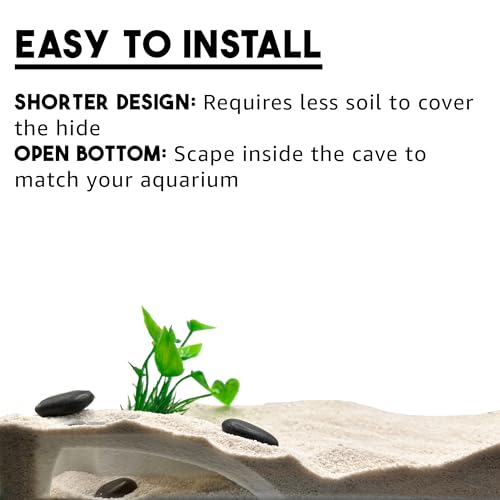CTWPets Natural Aquarium Tunnel Cave | Shrimp Hide Cave (Black)