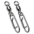 AMYSPORTS High Strength Snap Swivels Stainless Bearing Rolling Fishing Swivel Freshwater Snap Swivels Fishing Clip Steel Black Nickel - size: Size 8+XXL (221lb) 25 pcs