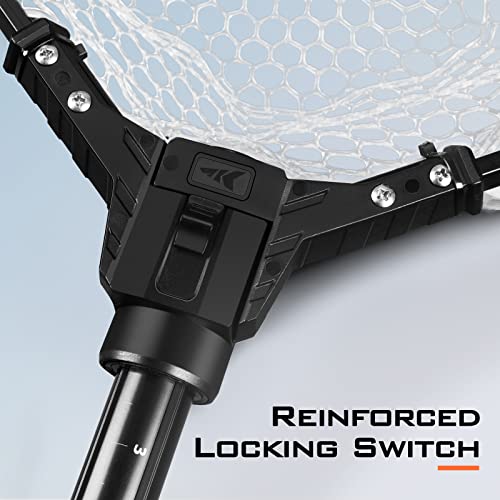 KastKing Brutus Fishing Net, Foldable Extendable Fish Landing Net, Lightweight & Portable Fishing Net with Soft EVA Foam Handle, Holds up to 44lbs/20KG, Fish-Friendly Mesh for a Safe Release - size: 75" Total Length(extendable), style: Silicone Net Combo