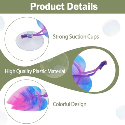 5 PCS Betta Fish Leaf Pad, Betta Bed Leaf Hammock, Realistic Fish Tank Decorations with Suction Cup for Sleeping Resting Hiding Playing Breeding, Colorful Design Natural Habitat