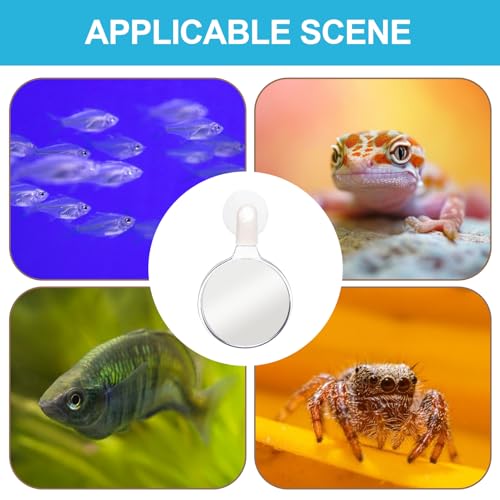4 Pack Aquarium Magnifier, Fish Tank Magnifying Glass for Coral Reef Aquarium, Acrylic Fish Tank Viewer Magnifying Glass with Suction Cup for Viewing Coral and Taking Pictures