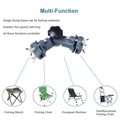 Ragyzity Strong Umbrella Bracket, 360 Rotation Umbrella Holder, Lure/Flashlight Holder for Fishing, Tank, Chair Clamp Accessory - size: 1PC