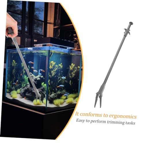 Extra Long Aquarium Tweezers Curved Tip Plastic Water Plant Tongs for Foreground Carpets and Aquatic Plant Trimming