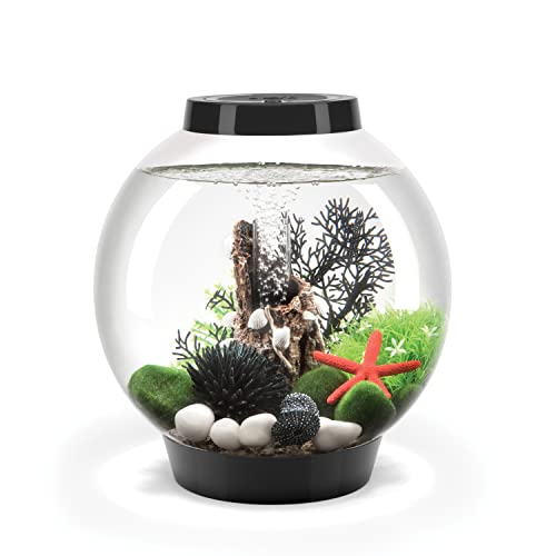 biOrb Classic 15 Acrylic 4-Gallon Aquarium with White LED Lights Modern Compact Tank for Tabletop or Desktop Display, Black-Trimmed Tank - color: Black, size: 4 Gallon, style: LED Lighting