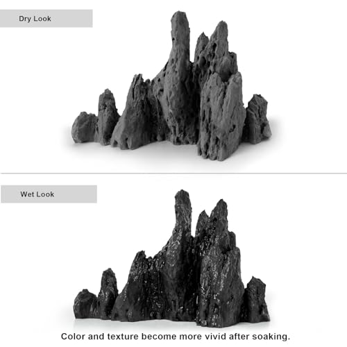 FZONE Aquarium Rocks Aquascaping, Micro Resin Seiryu Rock for Aquascaping - size: 05 Seiryu Stone: 5.11" × 2.75" × 3.54"