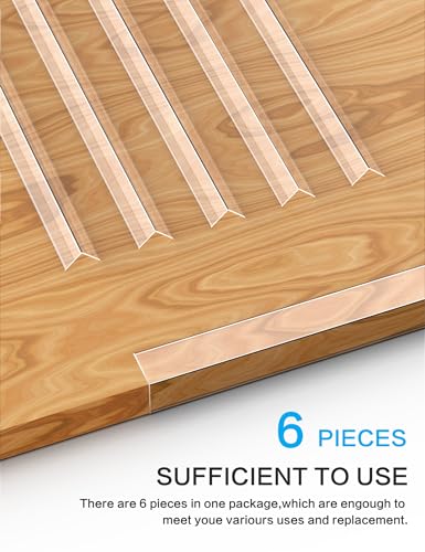 6PCS Clear Self-Adhesive Wall Corner Protectors，Corner Guards & Edge Protector for Wall Door Frame Cabinet Baseboard & Door, Table, Stair(58" X 1.0") - color: Clear, size: 1.0inx58in
