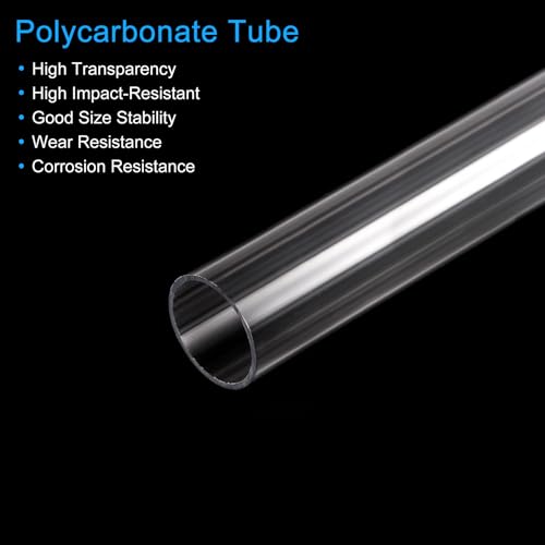 MECCANIXITY Plastic Pipe Rigid Polycarbonate Round Tube Clear 0.67"(17mm) ID 0.78"(20mm) OD 9.6" (245mm) High Impact for Lighting, Models, Water Plumbing - size: 0.67"IDx0.78"ODx9.6"