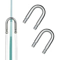 LINLAN 2-Piece Aquarium 304 Stainless Steel U-Tube Connector，Anti-Kink Design, Compatible with 4mm (0.16") ID Air Hose, Air Pump and CO2 Diffuser Accessory for Rimless Aquariums - size: 2 PCS 304 Stainless Steel
