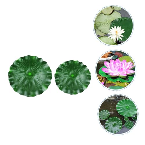 Luxshiny 2pcs Floating Aquarium Lotus Leaves Artificial Pond Decor Eva Material 40cm 60cm Realistic Fish Tank Lily Pads for Fishpond Water Garden Display