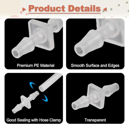 uxcell 8Pcs Plastic Hose Barb Fitting, 1/8" x 1/8" Barb Pipe Connectors Hose Fitting Adapter Splicer Mender Adapter Union for Fuel Gas Liquid Air Hose Repair - size: 1/8" x 1/8"