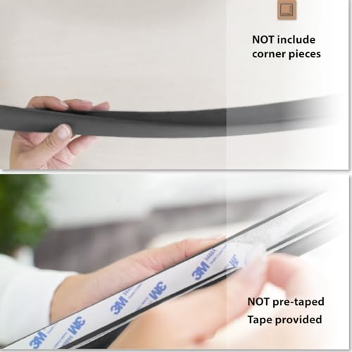 Roving Cove HeftyFit Edge Protector for Baby Proofing (9ft Large Edge Only), Heavy-Duty Soft Rubber Foam Furniture Edge Bumper Guards, Desk Edge Cushion, Wall Corner Covers, 3M Adhesive, Onyx Black - color: Onyx Black, size: Large 9 Foot (Pack of 1)
