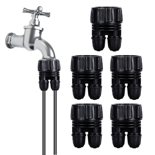 3/4'' to1/4'' Irrigation Hose Adapter, Drip Line to Faucet 3/4"Faucet Adapter to1/4" Irrigation tubing Drip Irrigation Hose Adapters, Garden Hose to 1/4 Tubing Adapter for Irrigation System - size: 2 Way Hose 3/4" to 1/2"