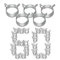 60Pcs 0.39"(10mm) Spring Band Hose Clamps,Constant Tension Hose Spring Clamps, Fuel Line Silicone Vacuum Hose Steel Clamp,Low Pressure Air Clip Clamp for Automobiles(Grey) - color: Gery-60pcs, size: 0.39"(10mm)