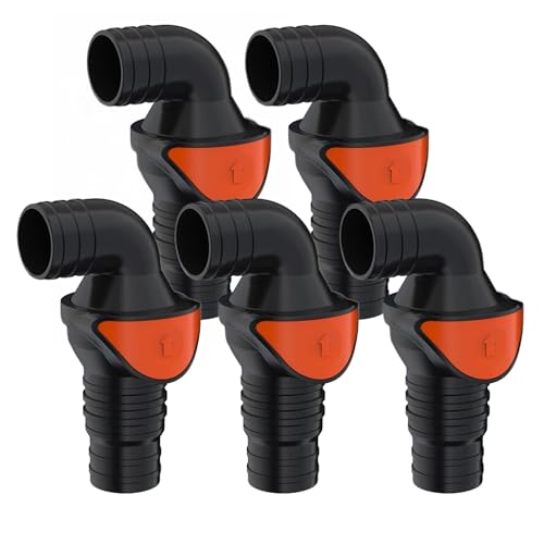 SEAFLO in-Line/ 90° Quick Disconnect Non-Return Check Valve PA6+GF+POM Construction, Anti-Backflow Design, Versatile Applications (Choose Size and Style) - size: 5-Pack, style: 90° Angled (1-1/4"-1½" IN | 1½" OUT)
