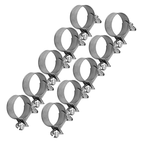 10pcs Stainless Steel Hose Clamps – Adjustable 6-20mm Fuel Line Pipe Clips for Air, Water, Silicone & Fuel Hoses (16-18Mm) - size: 16-18Mm