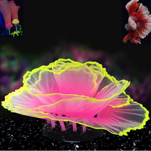 Besimple Aquarium Coral Ornament Glowing Effect Coral Decor Resin Fish Tank Plants Decoration for Aquarium Tank Landscape(Pink) - color: Pink