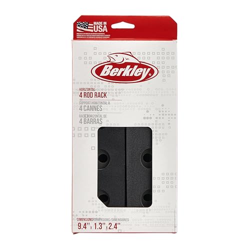 Berkley Horizontal 4 Fishing Rod Rack, Black - style: Hortizontal 4 Rod Rack (New Model)