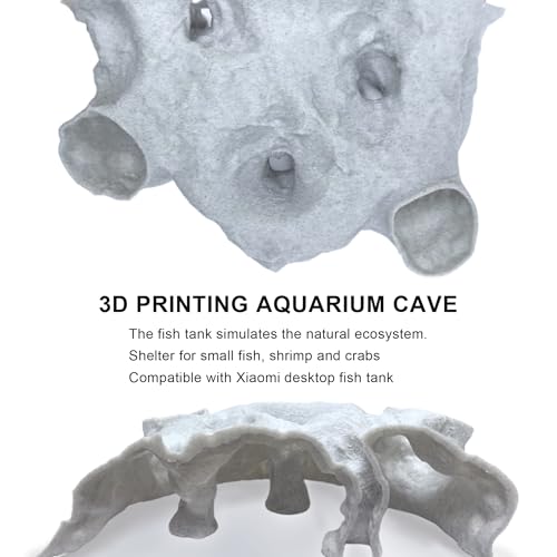 LIYAOLI Aquarium Cave Tunnel 3D Printed - Fish Tank Decoration Natural Fish Hideout for Pleco, Shrimp & Corydoras | Sinking Base & Viewing Ports | Substrate-Friendly Decor (7.3" Under Gravel Design) - color: Grey - 01
