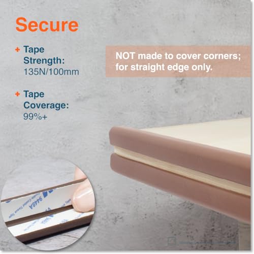 Roving Cove Slimfit Edge Protector for Baby Proofing (9ft Small Edge Only), Soft Rubber Foam Furniture Edge Bumper Guard, Desk Edge Cushion, 3M Adhesive, Coffee Brown - color: Coffee Brown, size: Small 9 Foot (Pack of 1)