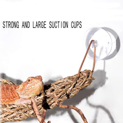 kathson Bearded Dragon Hammock, Reptile Terrarium Leaves with Suction Cups, Bearded Dragon Tank Accessories, Habitat Decor for Chameleon, Lizards, Geckos, and Snakes（16.53 x 12.6 x 12.6 inches, 2 PCS）