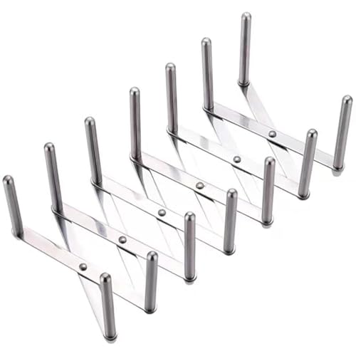 Pot Lid Organizer Pot Lid Holder Adjustable Pot Lid & Plate& Pans multipurpose Organizer Rack Holder Stainless Steel Dish Plate Drying Rack