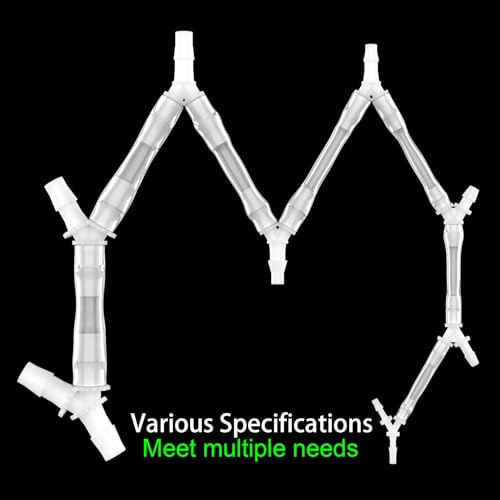 Y Hose Connector 3 Way Hose Splitter | Multi Size Hose Connector and Connecting Pipes, Aquarium Air Pumps Barb Connector, Gas/Water/Oil Hose Accessories 3.5/4.5/5.6/6.4/7.9/9.5/11.1/12.7mm