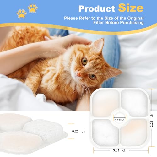 Cat Water Fountain Filter,Cat Fountain Filters Replacement for PIXI Pet Water Fountain,8 Pack Pet Fountain Filter Replacement,2 Pump Hoses - color: 8+2 Pack