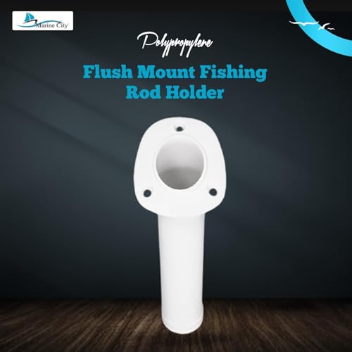 MARINE CITY Flush Mount Fishing Rod Holder 30 Degree Polypropylene, Durable, Lightweight, Easy Access for Fishing, Fits 2" Hole, Ideal for Kayaks, Boats and Yachts