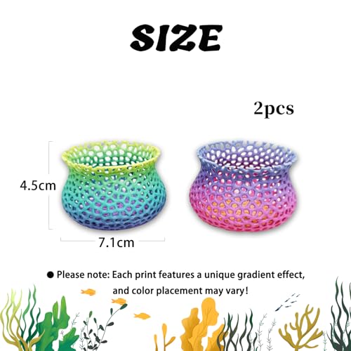 HOZOE Aquarium Submerged Plant Pot, Underwater Plant Anchor, Fish Tank Aquatic Plante, Aquarium Landscaping Decoration, Decorative Accessories - 2-Piece Set (Color) - color: Mixing Colors