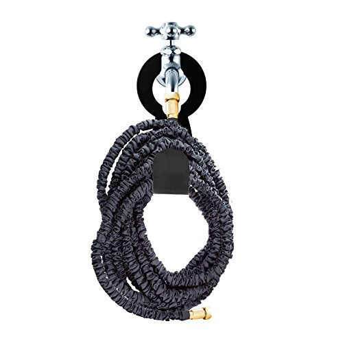 chic style Garden Hose Holder Hook, Pack 2 Metal Hose Hangers for 50ft 25ft Expandable Hose - size: 2 Pack 8.66 *3.54*2 Inch