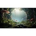 Aquarium Background Foggy Stone Mushroom Moss Aquarium Backdrop Mysterious Green Plants Cave Scenery Aquarium Background Durable Reptile Habitat Terrarium Background Tank Backdrop Vinyl 24x12in - color: Brown_Green, size: 24(W)x12(H)inches/ 60(W)*30cm(H)