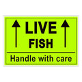 Remarkable Live Fish Stickers Shipping Labels, 2 X 3 Inch Fluorescent Green Please Handle with Care Stickers - 250 Adhesive Labels Per Roll