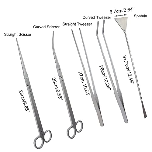 Aquarium Plants Tools, Aquascaping Tweezers Scissor Spatula Tool Stainless Steel Aquarium Tank Aquascaping Tools Set for Fish Starter Kits (3pc/4pc/5pc) (3 PCS) - size: 3 PCS