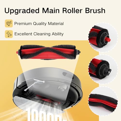 VIEWALL Q7M5 Replacement Accessories Kit for Roborock Q7 M5/M5+, Q7 L5/L5+ Plus Robot Vacuum, 1 Main Brushes, 4 HEPA Filters, 4 Side Brushes, 4 Mop Pads, 4 Dust Bags, 1 Cleaning Tool, 1 Screwdriver - color: Q7M5-19Pcs Kit - Black