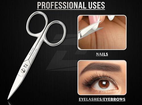 Nail Scissors Curved for Women and Men, Long Lasting Sharp Nickel Plated for Manicure and Pedicure, German Quality Multipurpose Professional Eyebrow Scissors - style: Victorian