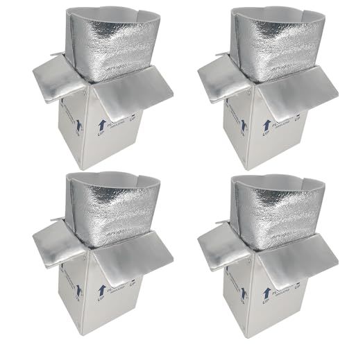 7x6x10'' Small Insulated Shipping Boxes with Liners, 4 Pack Small Cold Shipping Boxes, for Perishable Frozen Food, White (TB7610L-4) - size: 7x6x10'', style: 4 Pack