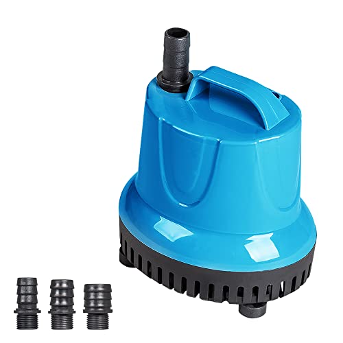 264 GPH Bottom Feed Submersible Water Pump - Energy Efficient Low-Suction Aquarium, Pond, Fountain, Hydroponics Pump, 25W - size: 264 GPH