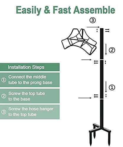 Garbuildman Garden Hose Holder with 3 Spikes, Freestanding Metal Hose Stand for Outdoor Garden, Detachable Hose Storage Rack for Lawn & Yard, Volcano Black - size: 3-Spike Volcano
