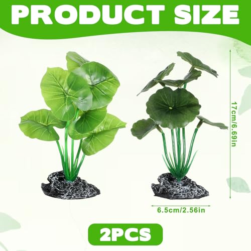 2 Pack Silk Plants for Fish Tank, Fish Tank Plant,12 Inch Aquarium Silk Plants Betta, Beta Fishes Tanks Decor Soft, Suit for Betta Leaf Hammock Goldfish Reptiles Decor Accessories